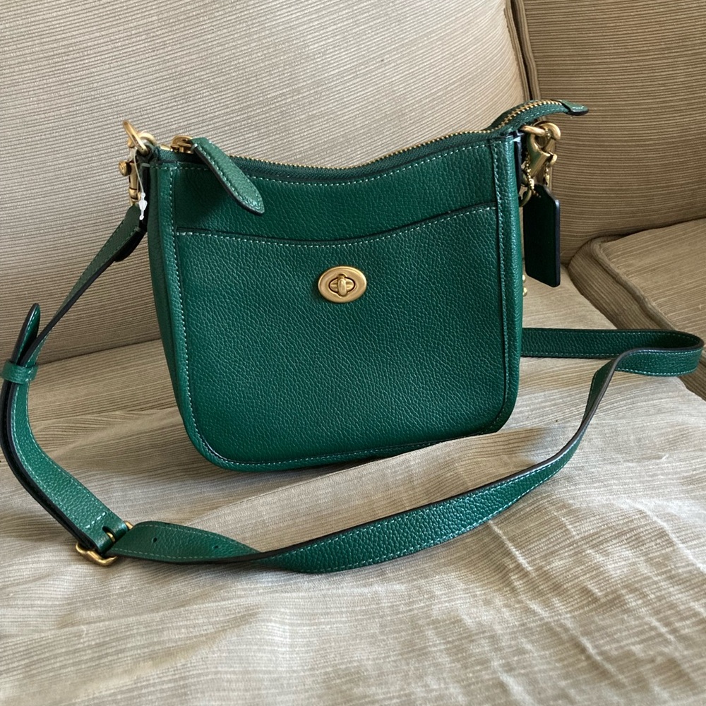 Green Leather Crossbody Bag